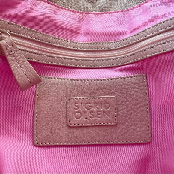 Sigrid Olsen 🌺 Striped Canvas and Leather Tote Bag w/matching wallet - Picture 9 of 13